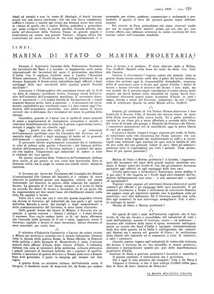 La marina mercantile italiana rivista illustrata della marina mercantile, militare e dello sport nautico