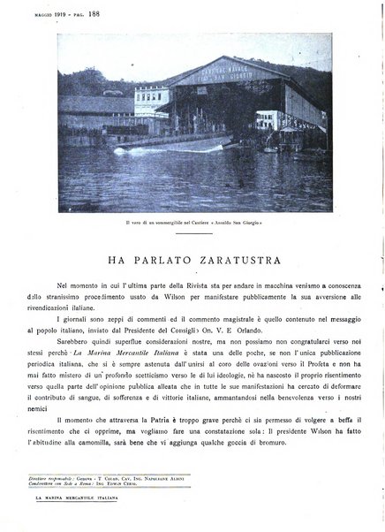 La marina mercantile italiana rivista illustrata della marina mercantile, militare e dello sport nautico