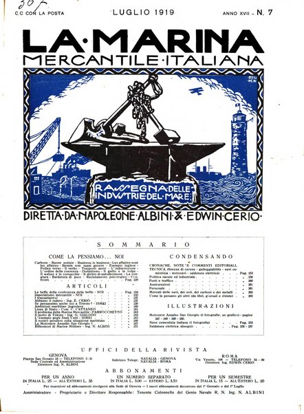 La marina mercantile italiana rivista illustrata della marina mercantile, militare e dello sport nautico