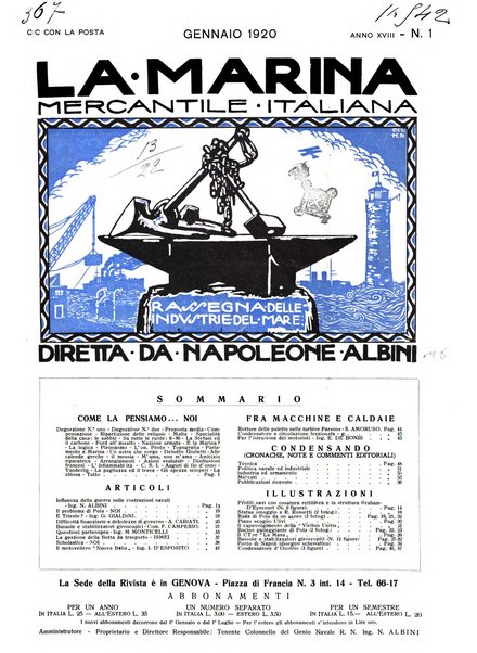 La marina mercantile italiana rivista illustrata della marina mercantile, militare e dello sport nautico