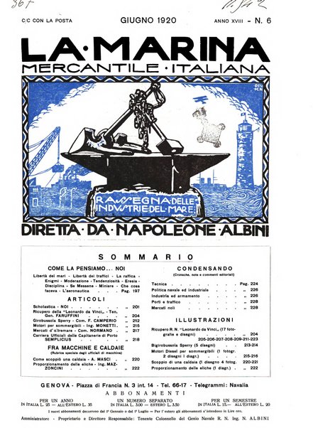 La marina mercantile italiana rivista illustrata della marina mercantile, militare e dello sport nautico