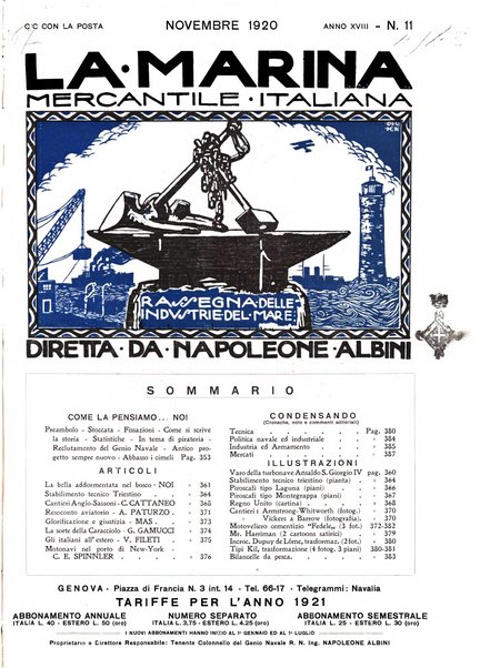 La marina mercantile italiana rivista illustrata della marina mercantile, militare e dello sport nautico