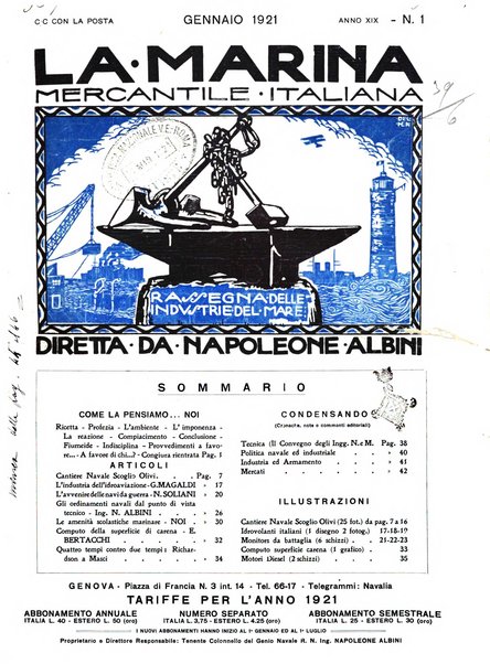 La marina mercantile italiana rivista illustrata della marina mercantile, militare e dello sport nautico