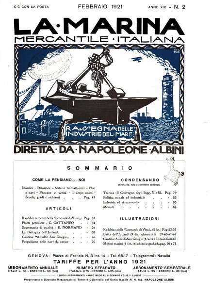 La marina mercantile italiana rivista illustrata della marina mercantile, militare e dello sport nautico