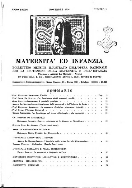 Maternità e infanzia bollettino mensile illustrato dell'Opera nazionale per la protezione della maternità e dell'infanzia