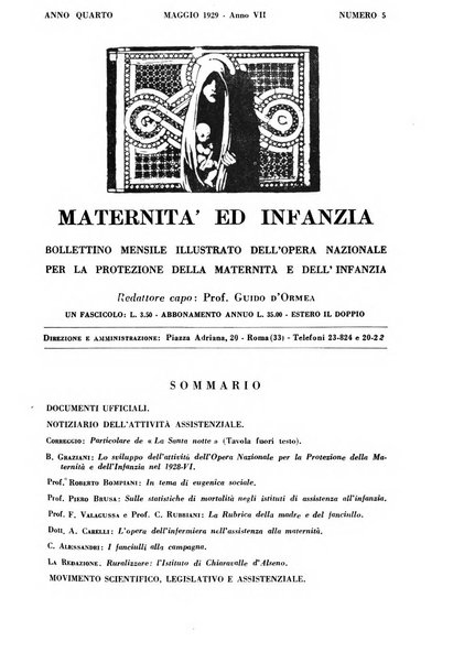 Maternità e infanzia bollettino mensile illustrato dell'Opera nazionale per la protezione della maternità e dell'infanzia