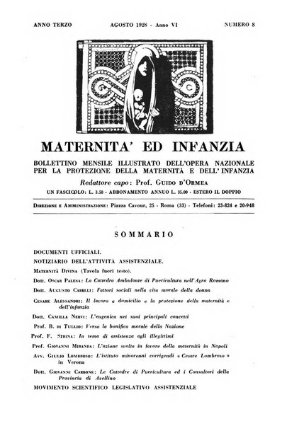 Maternità e infanzia bollettino mensile illustrato dell'Opera nazionale per la protezione della maternità e dell'infanzia