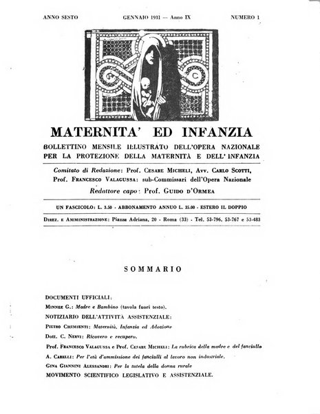 Maternità e infanzia bollettino mensile illustrato dell'Opera nazionale per la protezione della maternità e dell'infanzia