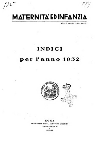 Maternità e infanzia bollettino mensile illustrato dell'Opera nazionale per la protezione della maternità e dell'infanzia