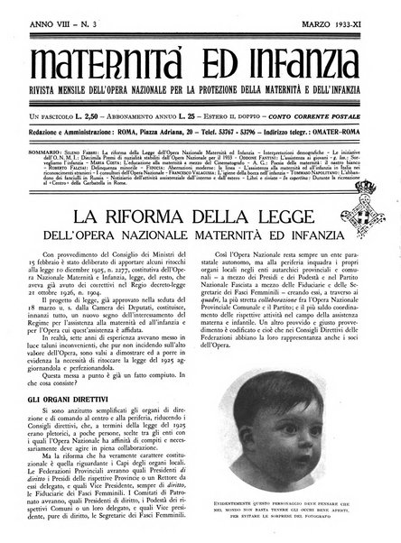 Maternità e infanzia bollettino mensile illustrato dell'Opera nazionale per la protezione della maternità e dell'infanzia