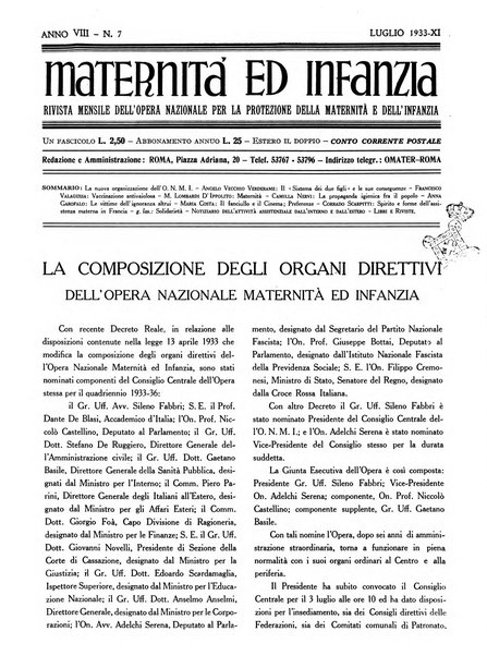 Maternità e infanzia bollettino mensile illustrato dell'Opera nazionale per la protezione della maternità e dell'infanzia