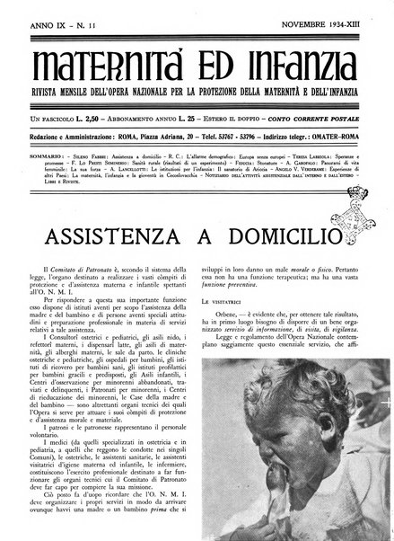 Maternità e infanzia bollettino mensile illustrato dell'Opera nazionale per la protezione della maternità e dell'infanzia