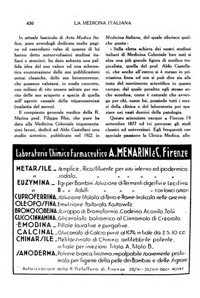 La medicina italiana