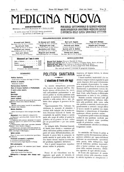 Medicina nuova periodico settimanale di scienze mediche, giurisprudenza sanitaria, medicina sociale e interessi delle classi sanitarie