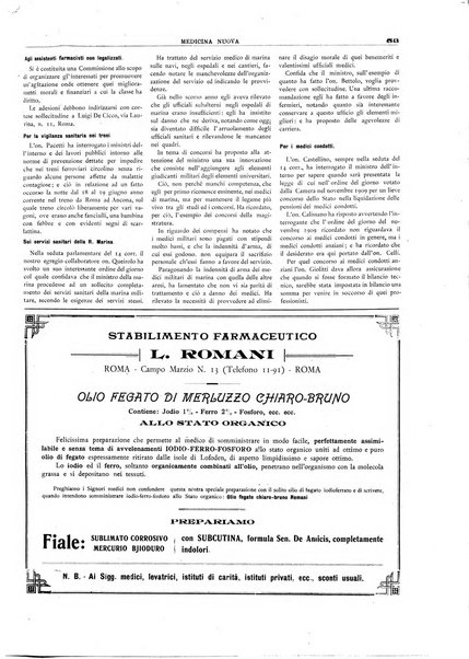 Medicina nuova periodico settimanale di scienze mediche, giurisprudenza sanitaria, medicina sociale e interessi delle classi sanitarie