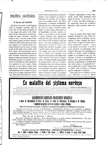 Medicina nuova periodico settimanale di scienze mediche, giurisprudenza sanitaria, medicina sociale e interessi delle classi sanitarie