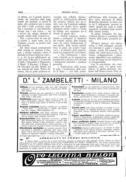 Medicina nuova periodico settimanale di scienze mediche, giurisprudenza sanitaria, medicina sociale e interessi delle classi sanitarie