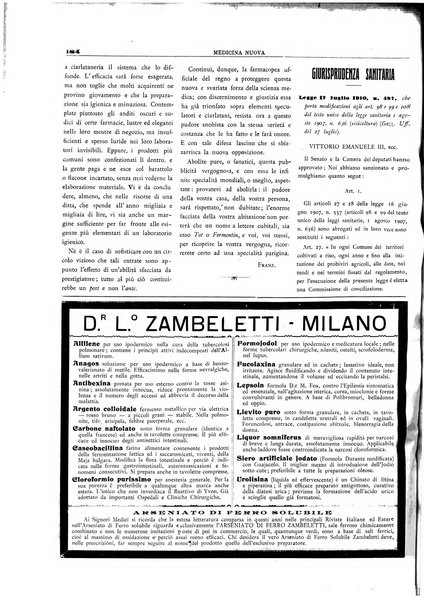 Medicina nuova periodico settimanale di scienze mediche, giurisprudenza sanitaria, medicina sociale e interessi delle classi sanitarie