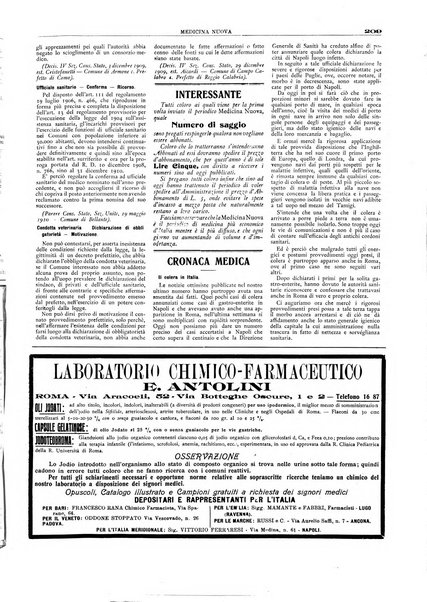 Medicina nuova periodico settimanale di scienze mediche, giurisprudenza sanitaria, medicina sociale e interessi delle classi sanitarie