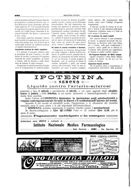 Medicina nuova periodico settimanale di scienze mediche, giurisprudenza sanitaria, medicina sociale e interessi delle classi sanitarie