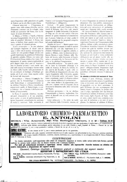 Medicina nuova periodico settimanale di scienze mediche, giurisprudenza sanitaria, medicina sociale e interessi delle classi sanitarie