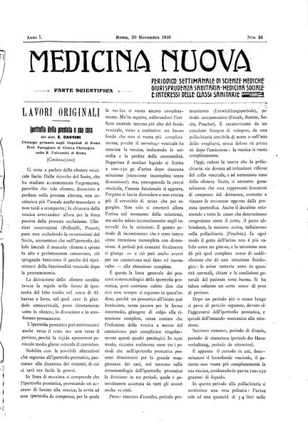 Medicina nuova periodico settimanale di scienze mediche, giurisprudenza sanitaria, medicina sociale e interessi delle classi sanitarie