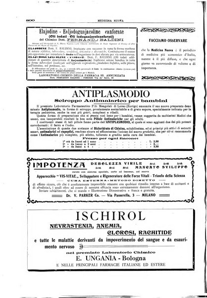 Medicina nuova periodico settimanale di scienze mediche, giurisprudenza sanitaria, medicina sociale e interessi delle classi sanitarie