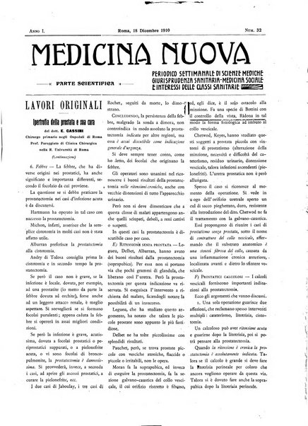 Medicina nuova periodico settimanale di scienze mediche, giurisprudenza sanitaria, medicina sociale e interessi delle classi sanitarie