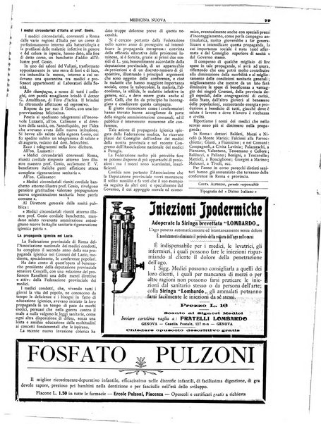 Medicina nuova periodico settimanale di scienze mediche, giurisprudenza sanitaria, medicina sociale e interessi delle classi sanitarie