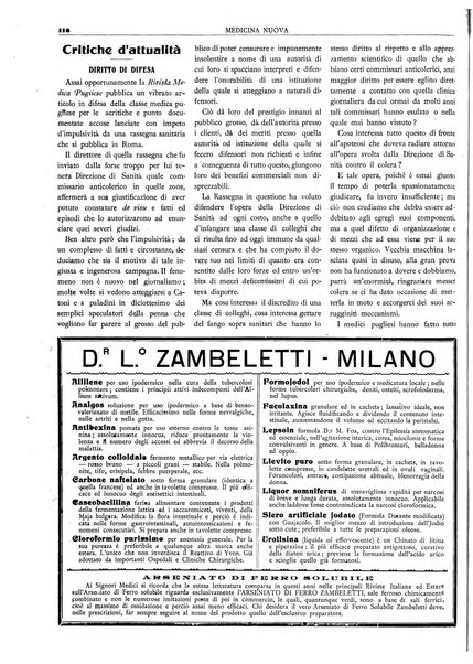 Medicina nuova periodico settimanale di scienze mediche, giurisprudenza sanitaria, medicina sociale e interessi delle classi sanitarie