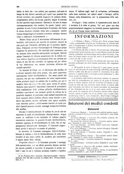 Medicina nuova periodico settimanale di scienze mediche, giurisprudenza sanitaria, medicina sociale e interessi delle classi sanitarie