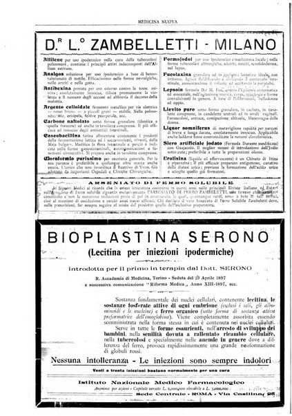 Medicina nuova periodico settimanale di scienze mediche, giurisprudenza sanitaria, medicina sociale e interessi delle classi sanitarie