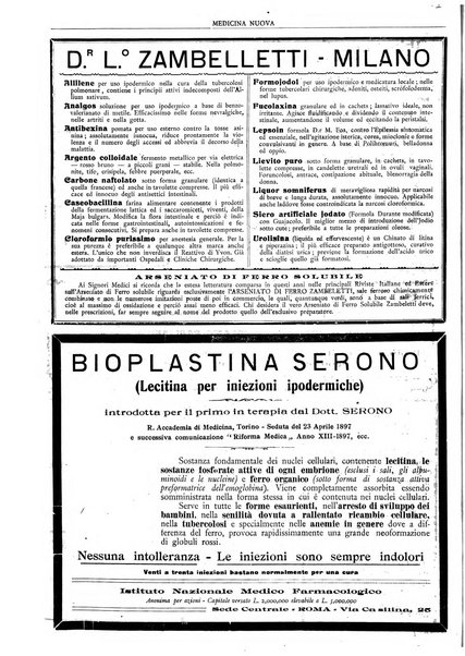 Medicina nuova periodico settimanale di scienze mediche, giurisprudenza sanitaria, medicina sociale e interessi delle classi sanitarie