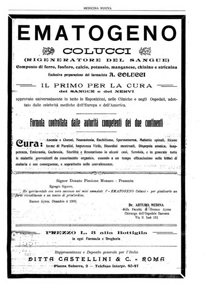 Medicina nuova periodico settimanale di scienze mediche, giurisprudenza sanitaria, medicina sociale e interessi delle classi sanitarie