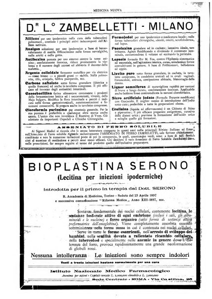 Medicina nuova periodico settimanale di scienze mediche, giurisprudenza sanitaria, medicina sociale e interessi delle classi sanitarie