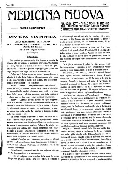 Medicina nuova periodico settimanale di scienze mediche, giurisprudenza sanitaria, medicina sociale e interessi delle classi sanitarie