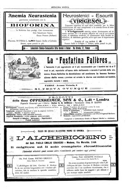 Medicina nuova periodico settimanale di scienze mediche, giurisprudenza sanitaria, medicina sociale e interessi delle classi sanitarie