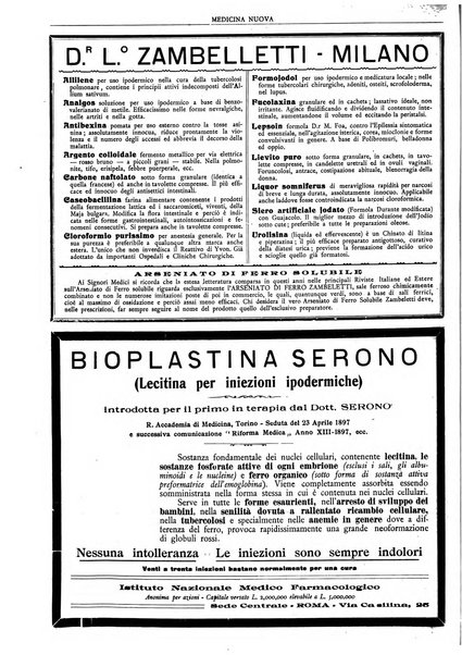 Medicina nuova periodico settimanale di scienze mediche, giurisprudenza sanitaria, medicina sociale e interessi delle classi sanitarie