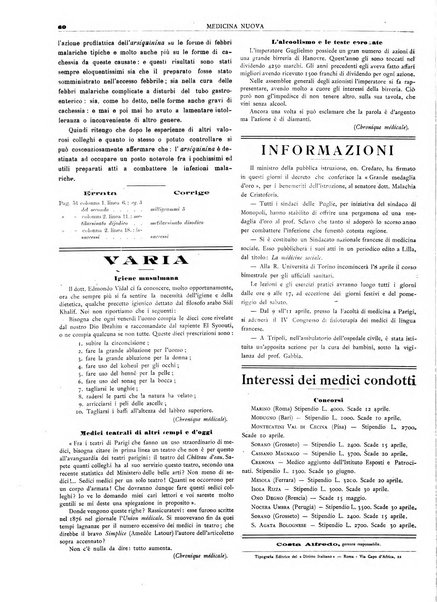 Medicina nuova periodico settimanale di scienze mediche, giurisprudenza sanitaria, medicina sociale e interessi delle classi sanitarie