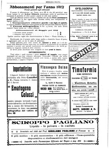 Medicina nuova periodico settimanale di scienze mediche, giurisprudenza sanitaria, medicina sociale e interessi delle classi sanitarie