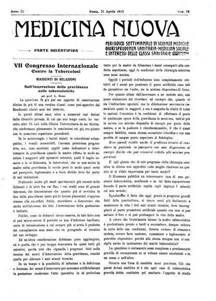 Medicina nuova periodico settimanale di scienze mediche, giurisprudenza sanitaria, medicina sociale e interessi delle classi sanitarie