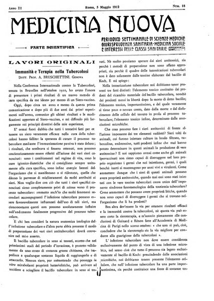 Medicina nuova periodico settimanale di scienze mediche, giurisprudenza sanitaria, medicina sociale e interessi delle classi sanitarie