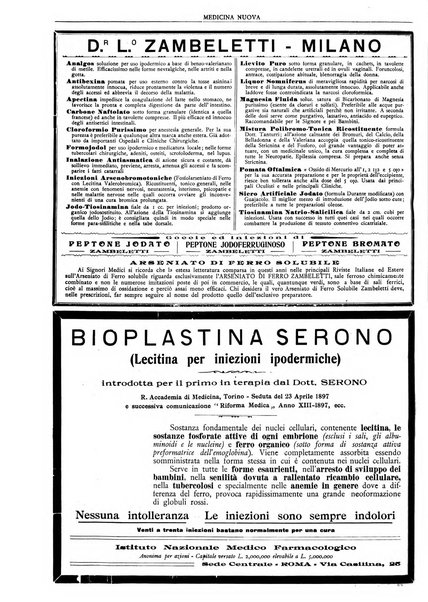 Medicina nuova periodico settimanale di scienze mediche, giurisprudenza sanitaria, medicina sociale e interessi delle classi sanitarie