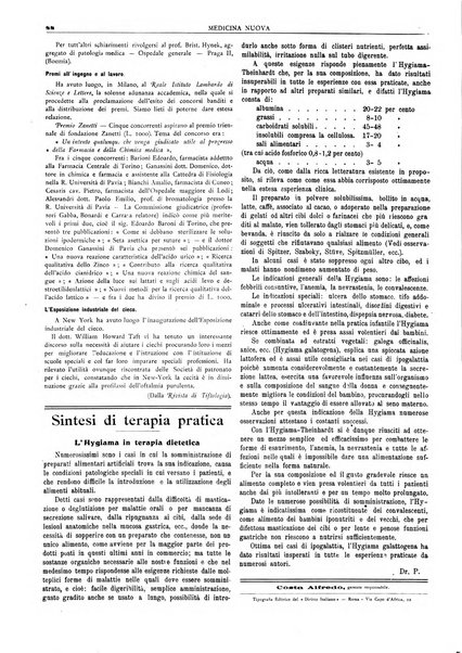 Medicina nuova periodico settimanale di scienze mediche, giurisprudenza sanitaria, medicina sociale e interessi delle classi sanitarie