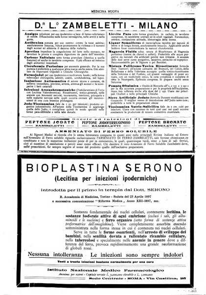 Medicina nuova periodico settimanale di scienze mediche, giurisprudenza sanitaria, medicina sociale e interessi delle classi sanitarie