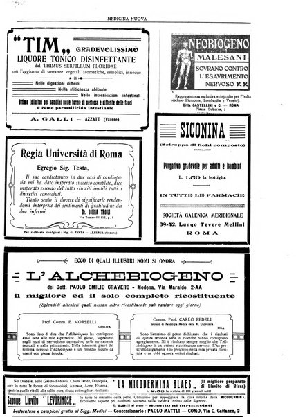 Medicina nuova periodico settimanale di scienze mediche, giurisprudenza sanitaria, medicina sociale e interessi delle classi sanitarie