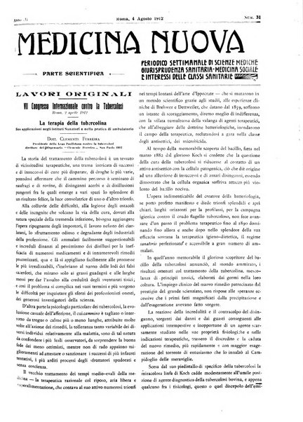 Medicina nuova periodico settimanale di scienze mediche, giurisprudenza sanitaria, medicina sociale e interessi delle classi sanitarie