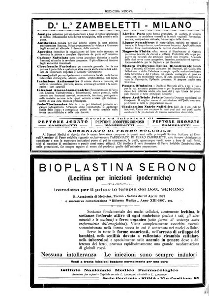 Medicina nuova periodico settimanale di scienze mediche, giurisprudenza sanitaria, medicina sociale e interessi delle classi sanitarie