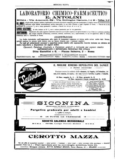 Medicina nuova periodico settimanale di scienze mediche, giurisprudenza sanitaria, medicina sociale e interessi delle classi sanitarie