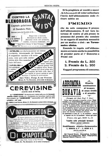 Medicina nuova periodico settimanale di scienze mediche, giurisprudenza sanitaria, medicina sociale e interessi delle classi sanitarie